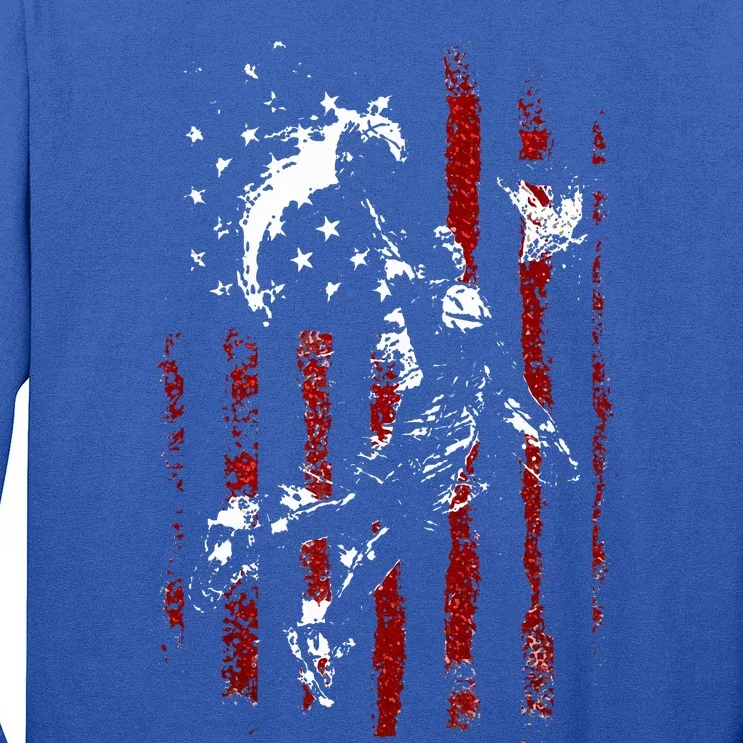 Patriotic Basketball 4th Of July Usa Flag Long Sleeve Shirt