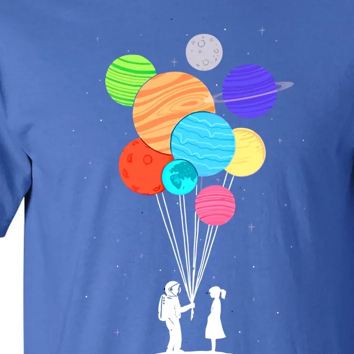 Planet Balloons Astronaut Graphic Design For Space Lovers Gift Tall T-Shirt