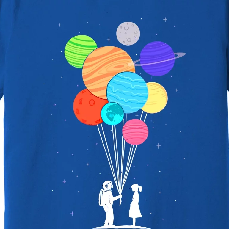 Planet Balloons Astronaut Graphic Design For Space Lovers Gift Premium T-Shirt