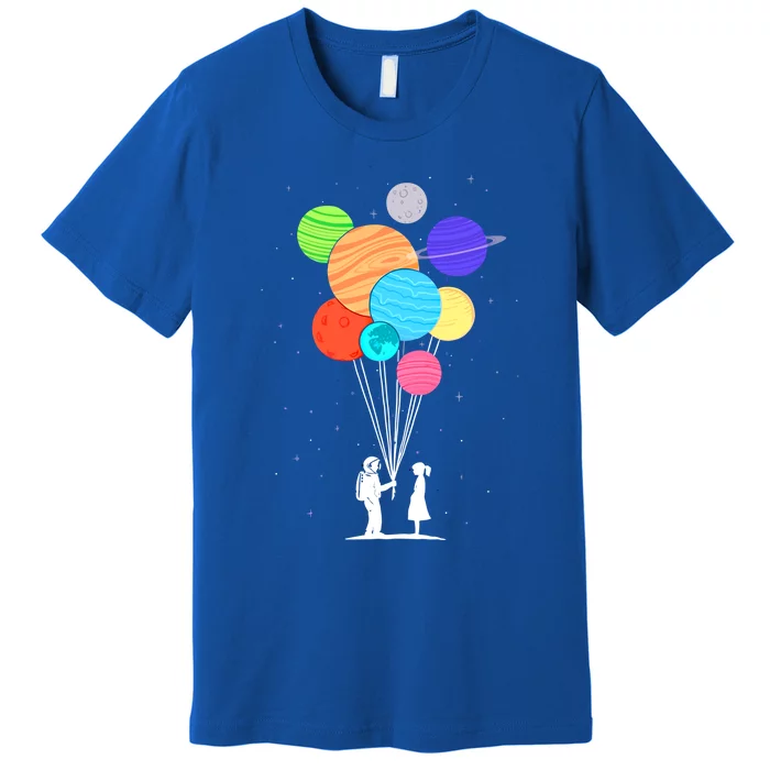 Planet Balloons Astronaut Graphic Design For Space Lovers Gift Premium T-Shirt