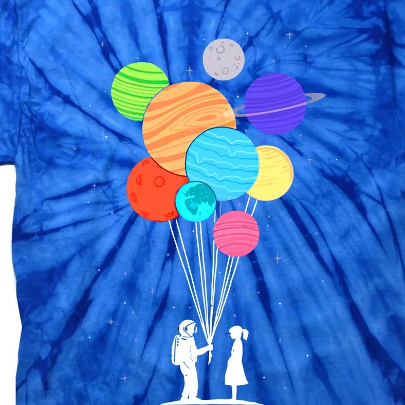 Planet Balloons Astronaut Graphic Design For Space Lovers Gift Tie-Dye T-Shirt