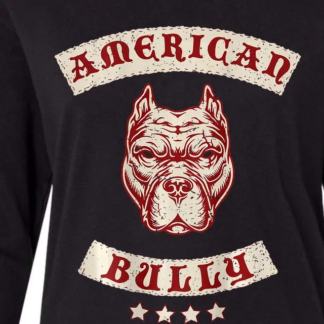 Pit Bull American Bully Dog Breed Mc Style Womens Cotton Relaxed Long Sleeve T-Shirt