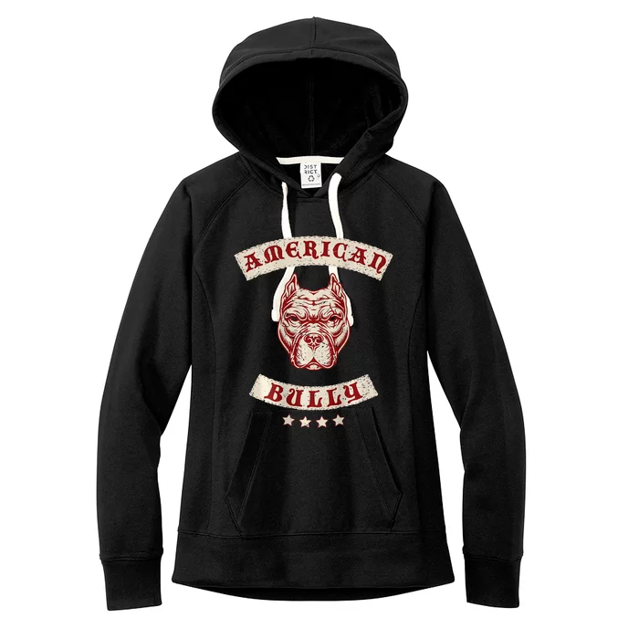 Pit Bull American Bully Dog Breed Mc Style Women's Fleece Hoodie