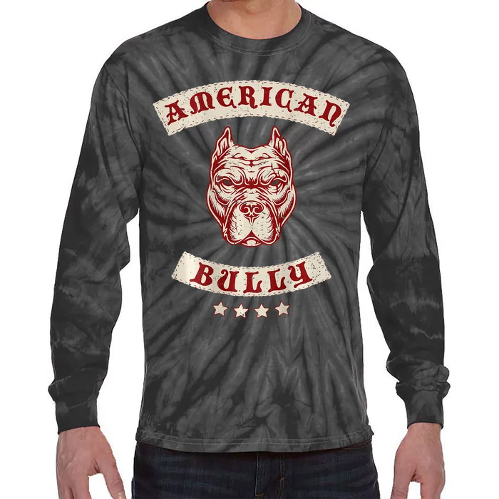 Pit Bull American Bully Dog Breed Mc Style Tie-Dye Long Sleeve Shirt