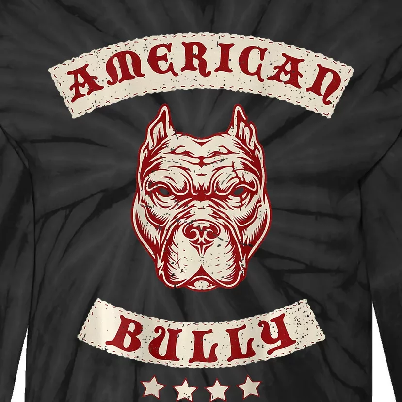 Pit Bull American Bully Dog Breed Mc Style Tie-Dye Long Sleeve Shirt