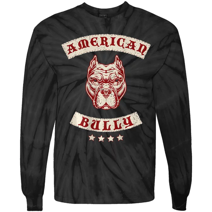 Pit Bull American Bully Dog Breed Mc Style Tie-Dye Long Sleeve Shirt