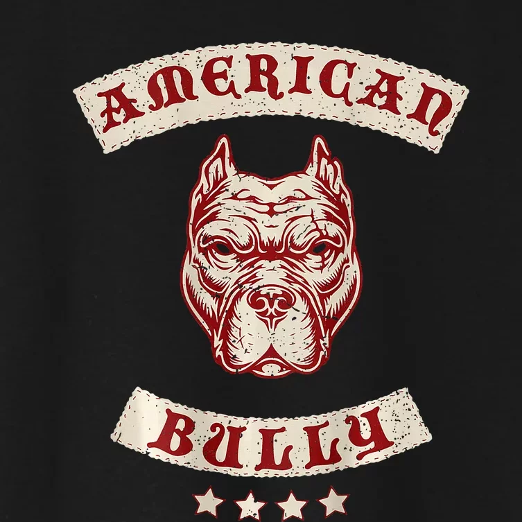 Pit Bull American Bully Dog Breed Mc Style Women's Crop Top Tee