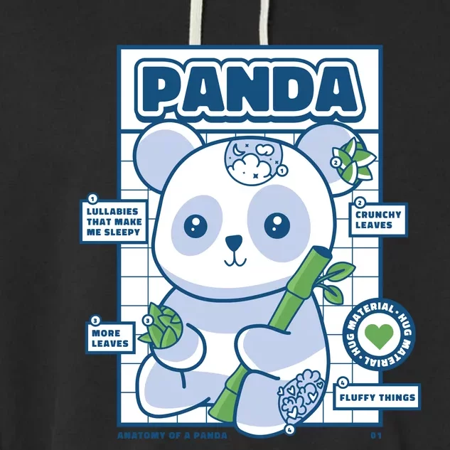 Panda Bear Animal Anatomy Garment-Dyed Fleece Hoodie