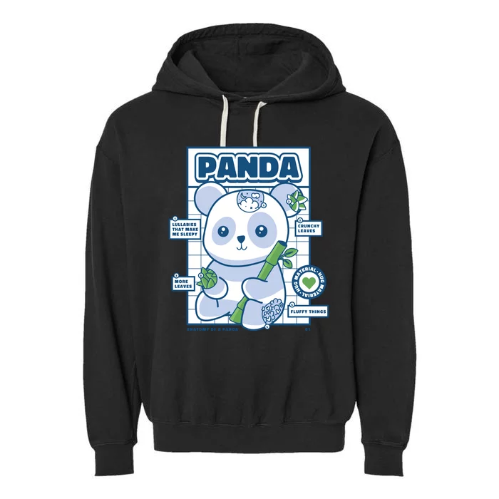 Panda Bear Animal Anatomy Garment-Dyed Fleece Hoodie