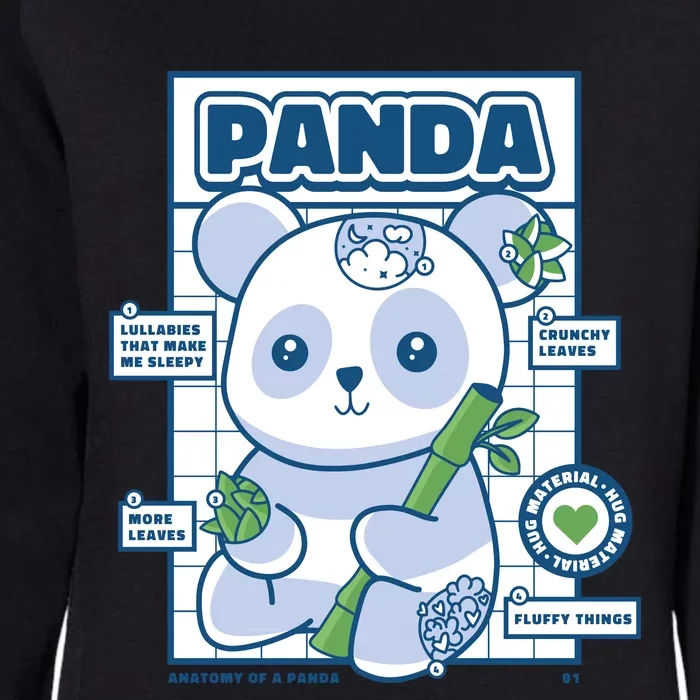 Panda Bear Animal Anatomy Womens California Wash Sweatshirt