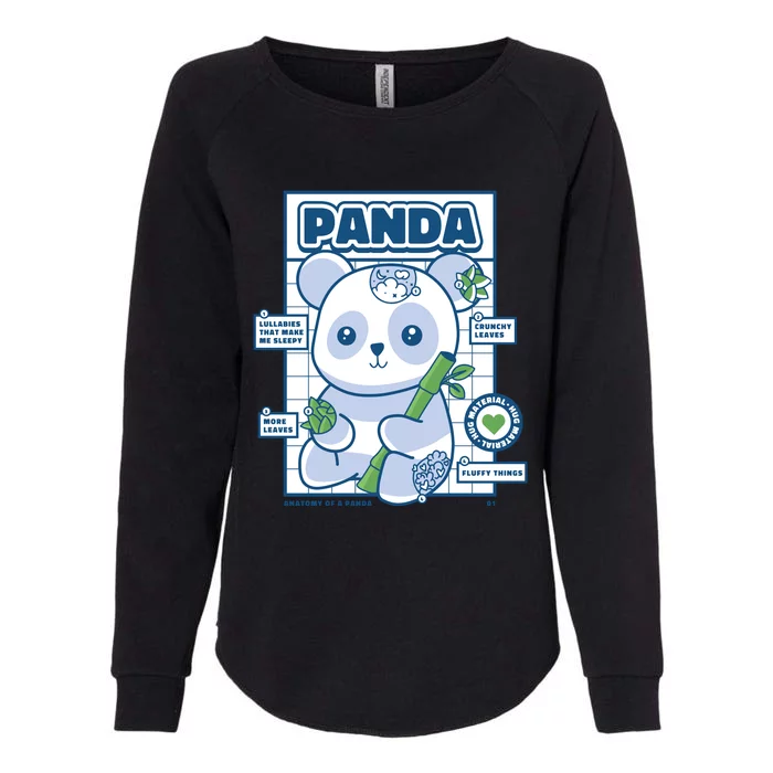 Panda Bear Animal Anatomy Womens California Wash Sweatshirt