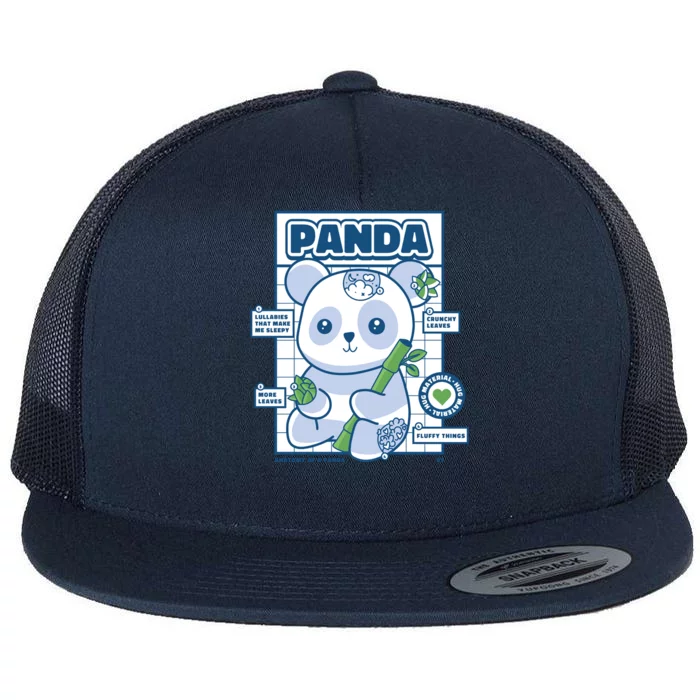 Panda Bear Animal Anatomy Flat Bill Trucker Hat