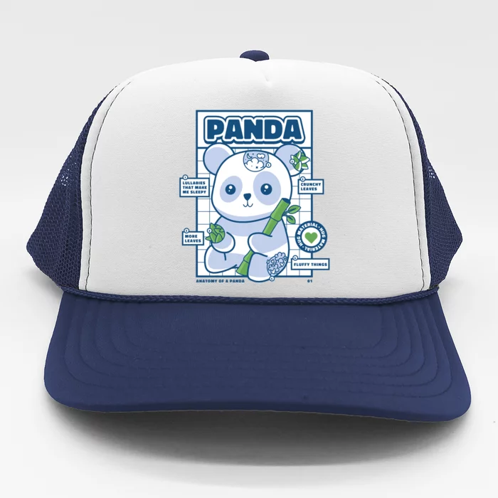 Panda Bear Animal Anatomy Trucker Hat