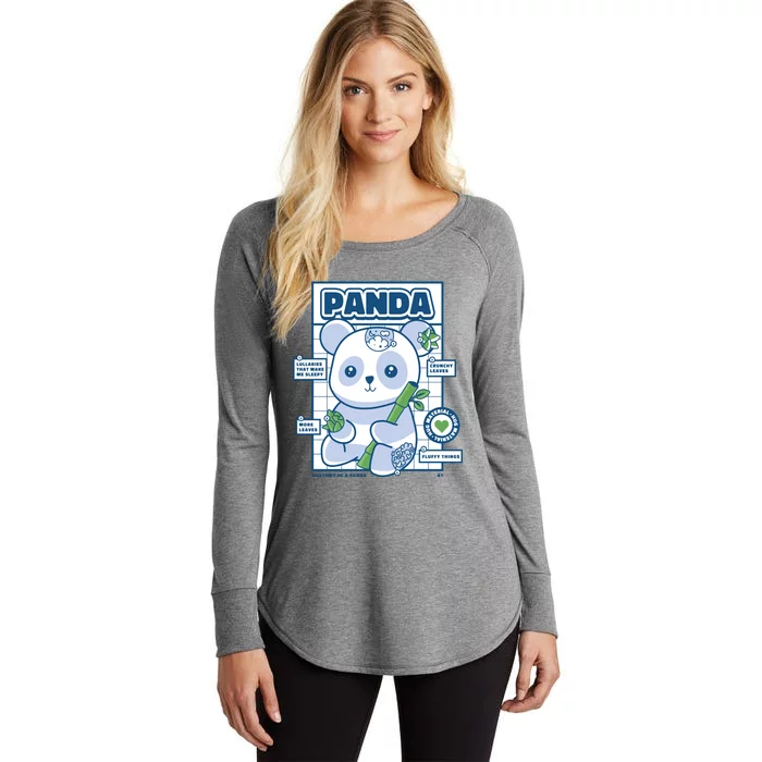 Panda Bear Animal Anatomy Women's Perfect Tri Tunic Long Sleeve Shirt