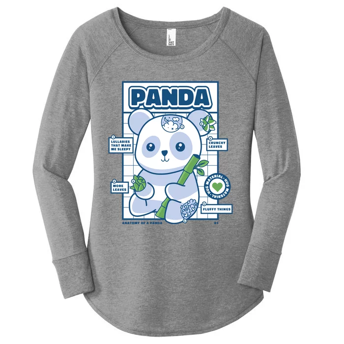 Panda Bear Animal Anatomy Women's Perfect Tri Tunic Long Sleeve Shirt