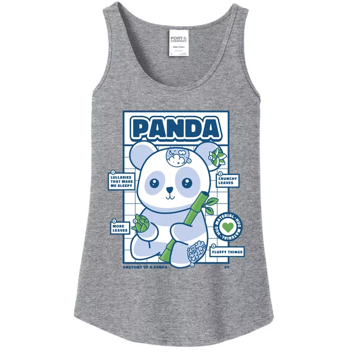 Panda Bear Animal Anatomy Ladies Essential Tank