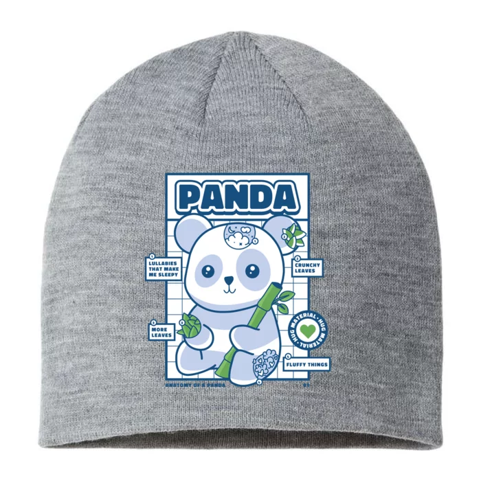 Panda Bear Animal Anatomy 8 1/2in Sustainable Knit Beanie