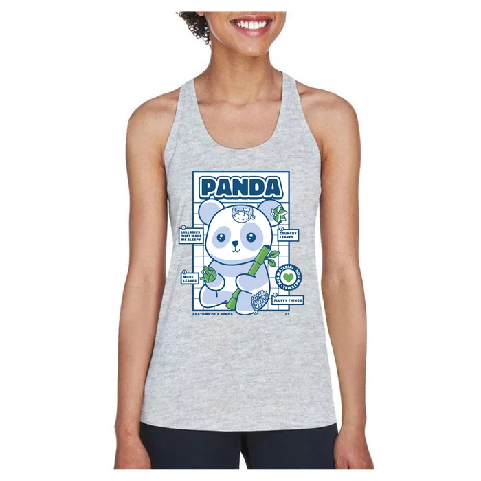 Panda Bear Animal Anatomy Women's Racerback Tank