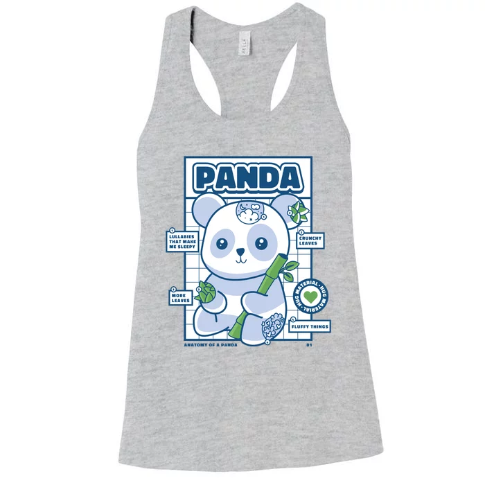 Panda Bear Animal Anatomy Women's Racerback Tank