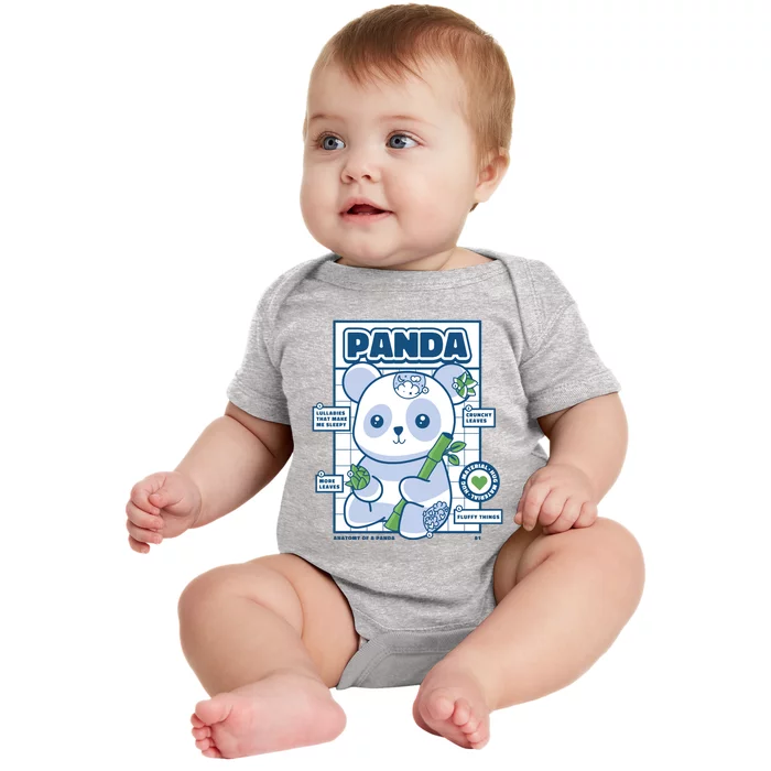 Panda Bear Animal Anatomy Baby Bodysuit