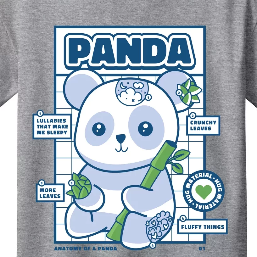 Panda Bear Animal Anatomy Kids T-Shirt