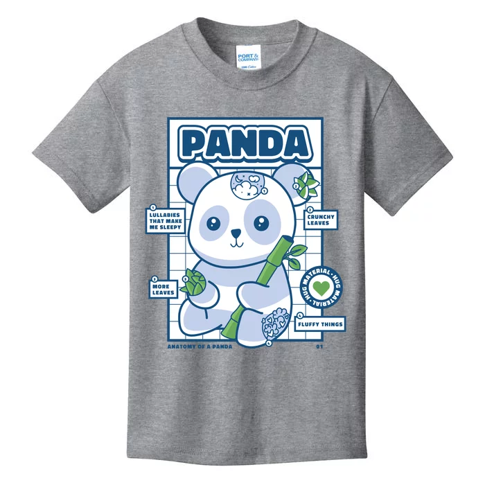 Panda Bear Animal Anatomy Kids T-Shirt