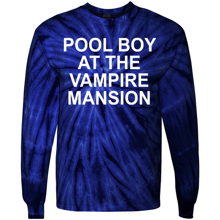 Pool Boy At The Vampire Mansion Tie-Dye Long Sleeve Shirt