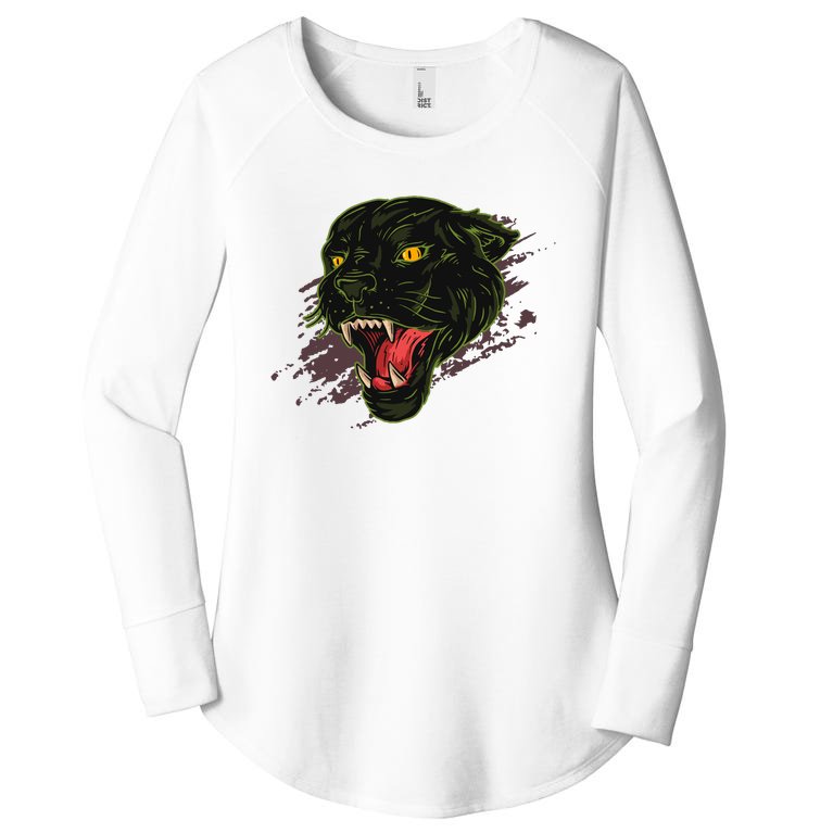 Panther Black And Green Women’s Perfect Tri Tunic Long Sleeve Shirt