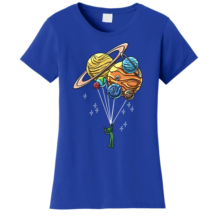 Planet Baloons Alien Art Rave Techno Music Edm Lover Gift Women's T-Shirt