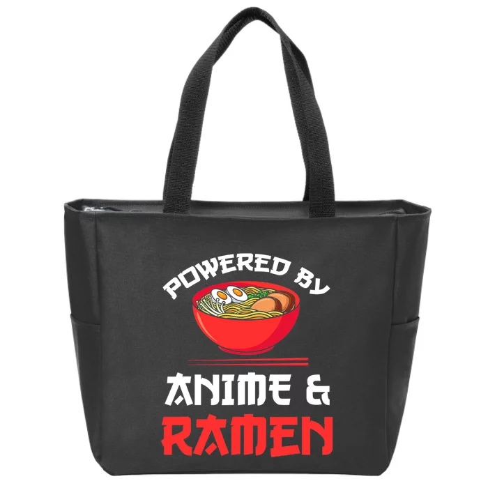 Powered By Anime & Ramen Merchandise Zip Tote Bag