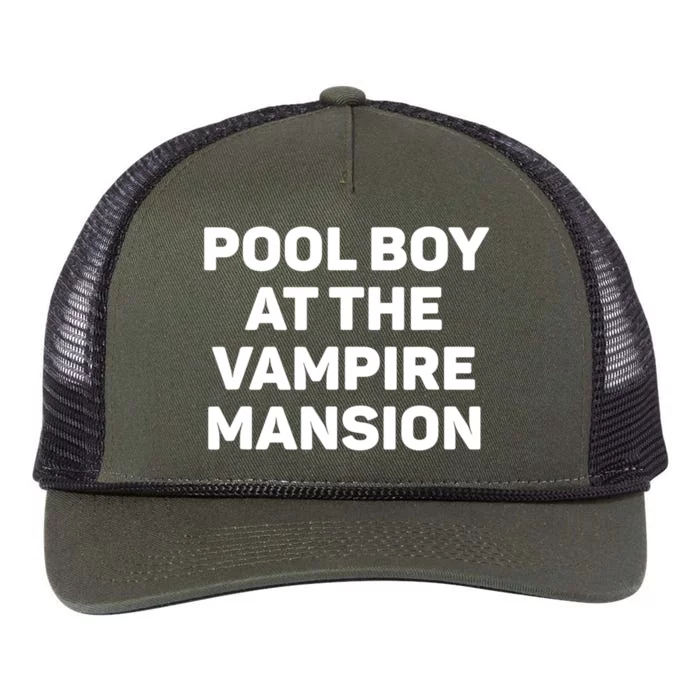 Pool Boy At The Vampire Mansion Retro Rope Trucker Hat Cap