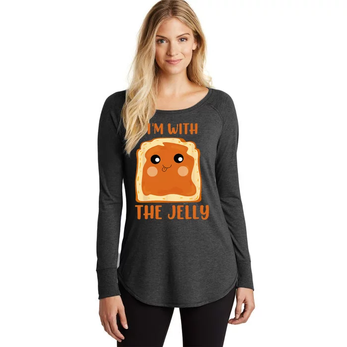 Peanut Butter And Jelly Cute Couple Im With The Jelly Women's Perfect Tri Tunic Long Sleeve Shirt