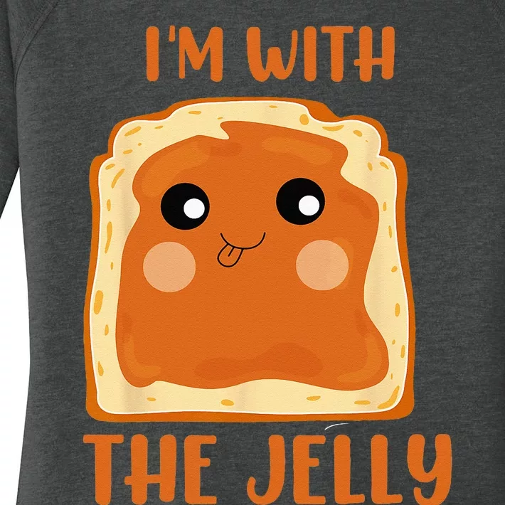 Peanut Butter And Jelly Cute Couple Im With The Jelly Women's Perfect Tri Tunic Long Sleeve Shirt