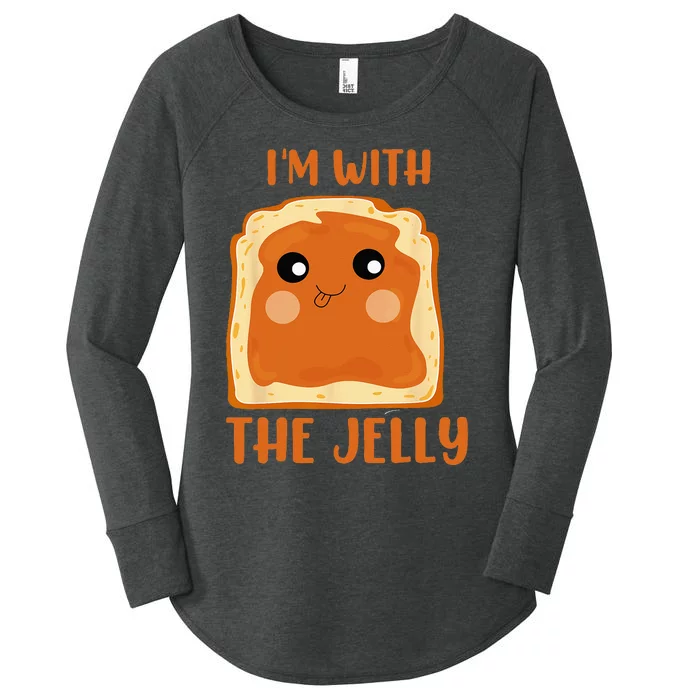 Peanut Butter And Jelly Cute Couple Im With The Jelly Women's Perfect Tri Tunic Long Sleeve Shirt