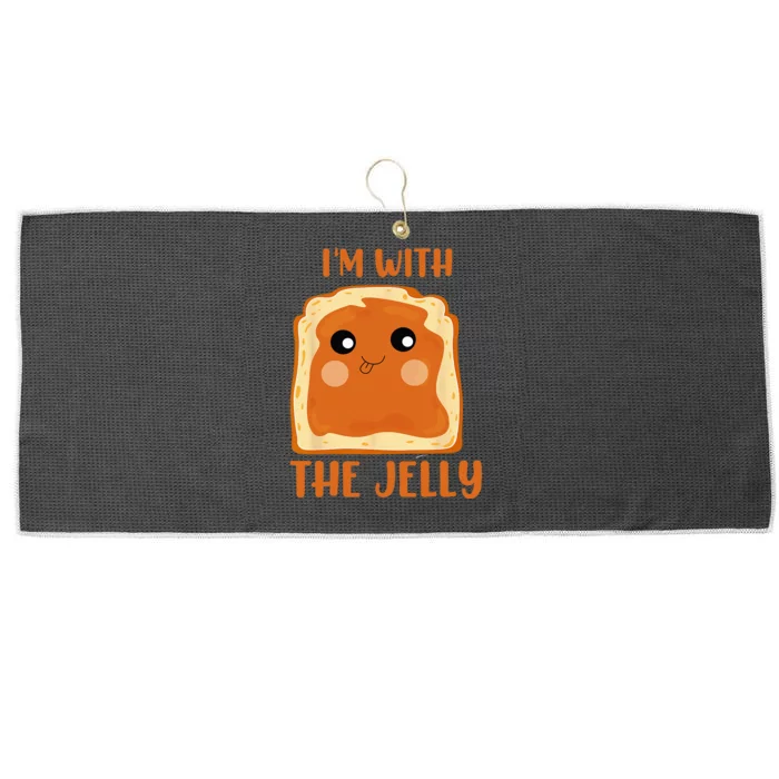 Peanut Butter And Jelly Cute Couple Im With The Jelly Large Microfiber Waffle Golf Towel