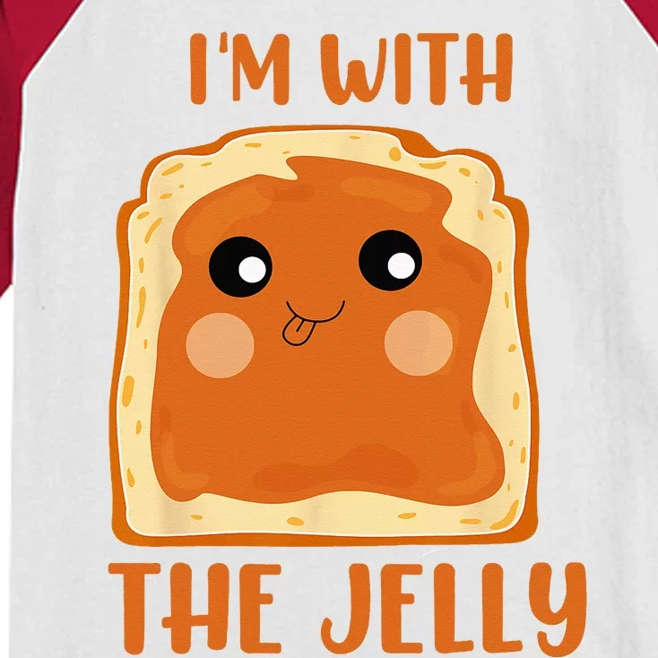 Peanut Butter And Jelly Cute Couple Im With The Jelly Kids Colorblock Raglan Jersey