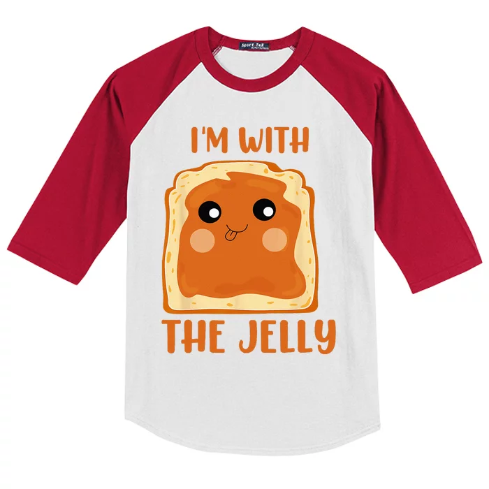 Peanut Butter And Jelly Cute Couple Im With The Jelly Kids Colorblock Raglan Jersey