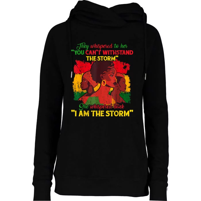 Proud Black African American Ladies Black History Month Womens Funnel Neck Pullover Hood