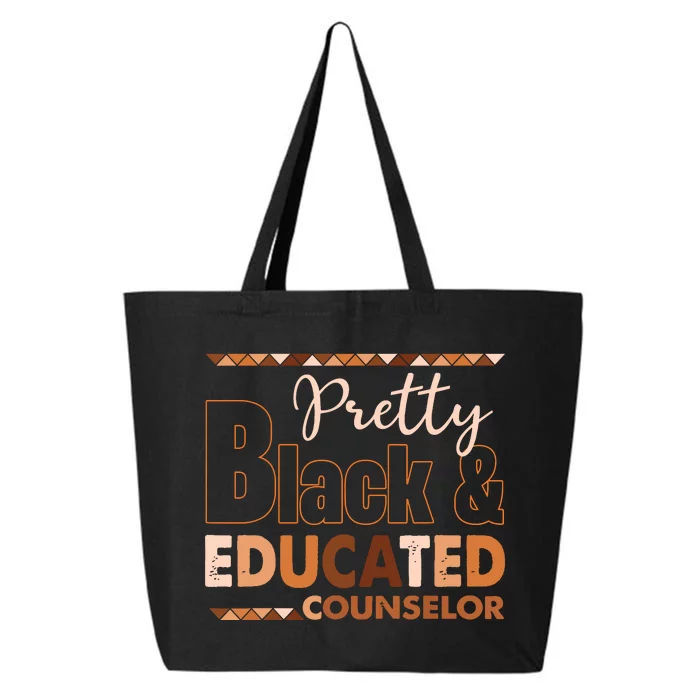 Pretty Black And Educated Counselor Black History Month 25L Jumbo Tote