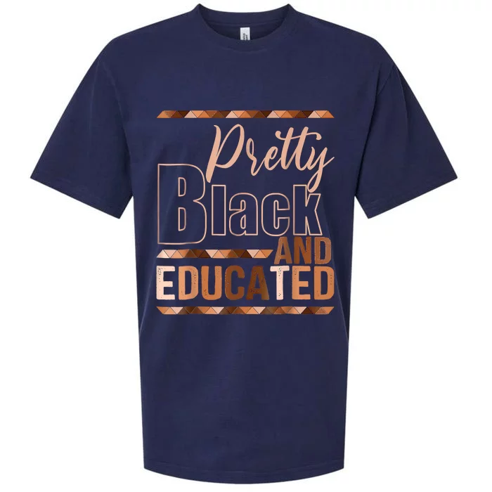 Pretty Black And Educated Black Month History African Pride Sueded Cloud Jersey T-Shirt