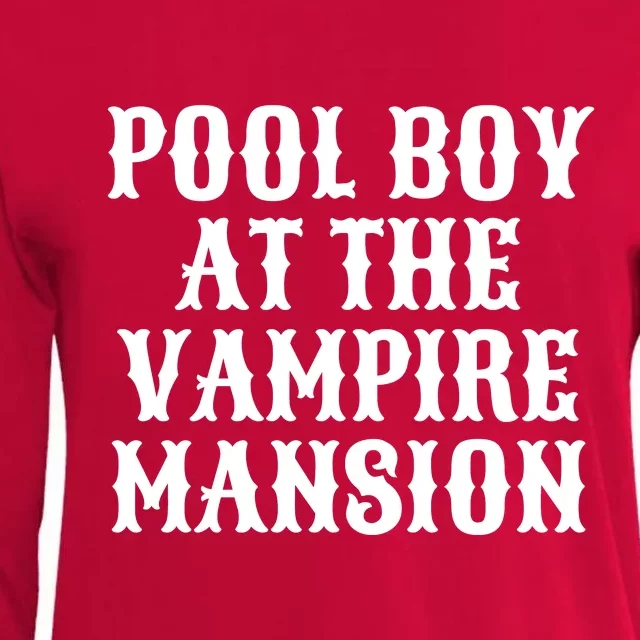 Pool Boy At The Vampire Mansion Womens Cotton Relaxed Long Sleeve T-Shirt