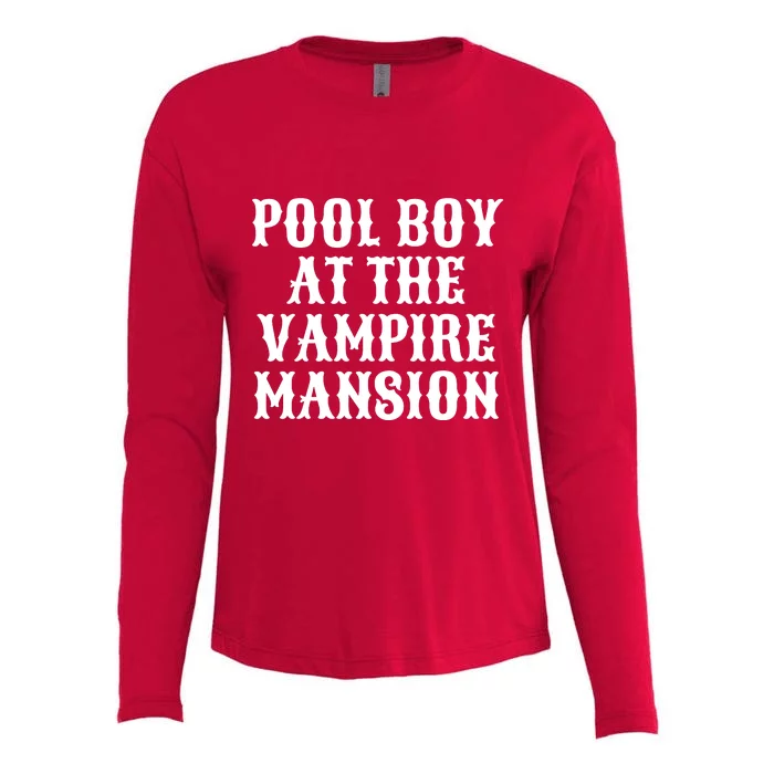 Pool Boy At The Vampire Mansion Womens Cotton Relaxed Long Sleeve T-Shirt