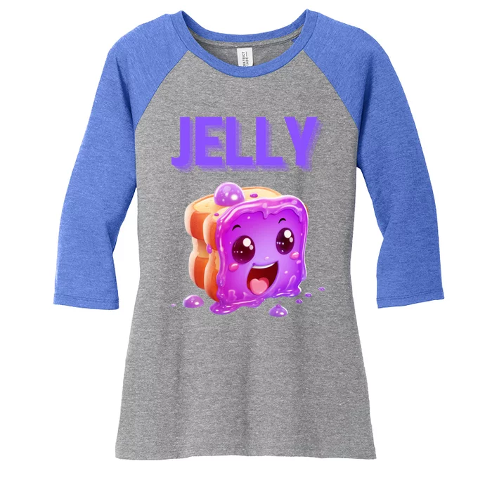 Peanut Butter And Jelly Matching Couple Best Friends Lover Gift Women's Tri-Blend 3/4-Sleeve Raglan Shirt