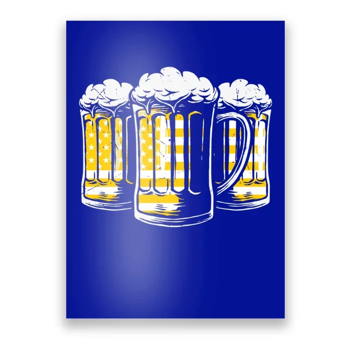 Patriotic Beer American Flag 4th Of July Merica Us Gift Poster