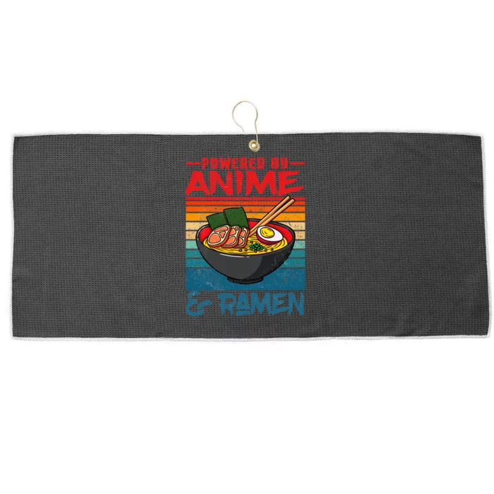 Powered By Anime & Ra Love Anime Noodles Large Microfiber Waffle Golf Towel