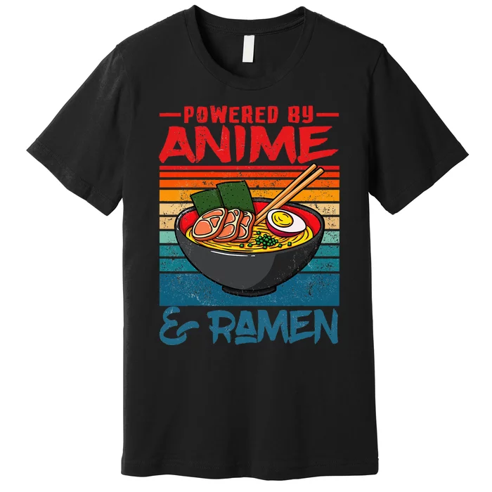 Powered By Anime & Ra Love Anime Noodles Premium T-Shirt