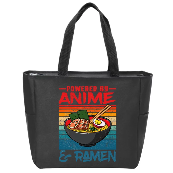 Powered By Anime & Ra Love Anime Noodles Zip Tote Bag