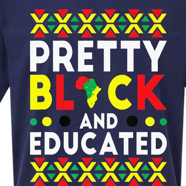 Pretty Black And Educated African American History Month Sueded Cloud Jersey T-Shirt