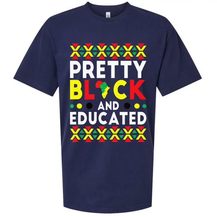 Pretty Black And Educated African American History Month Sueded Cloud Jersey T-Shirt