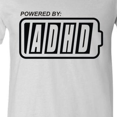 Powered By ADHD V-Neck T-Shirt